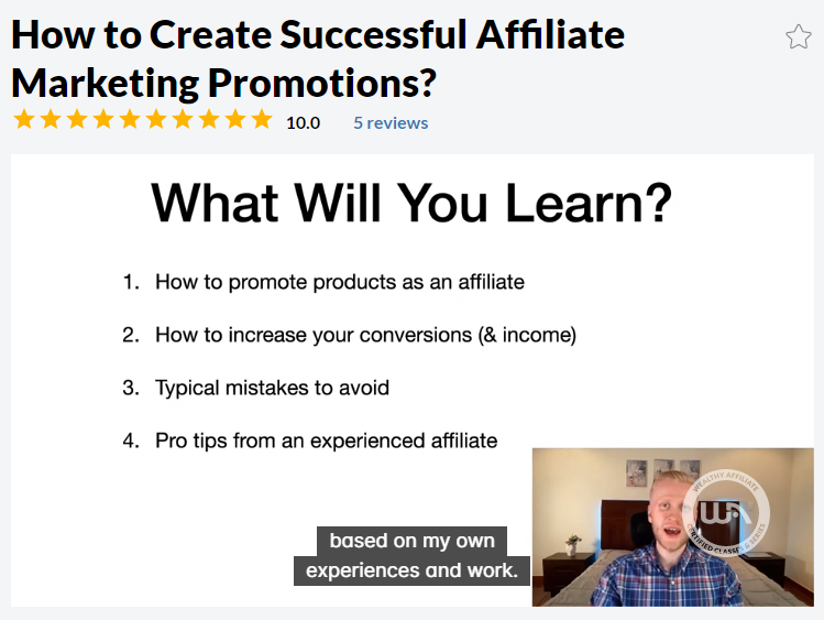 Wealthy Affiliate training video on how to create successful affiliate marketing campaigns