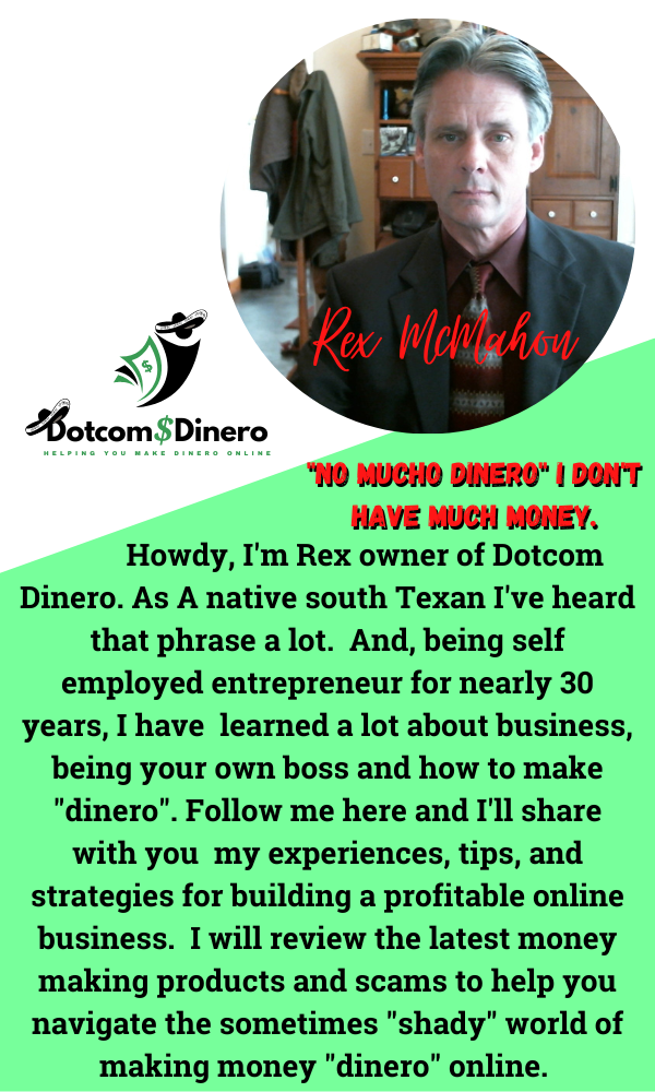 about dotcom dinero - owner Rex McMahon