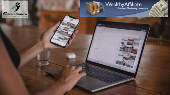 Wealthy Affiliate Review - Lady working on her online business from her laptop