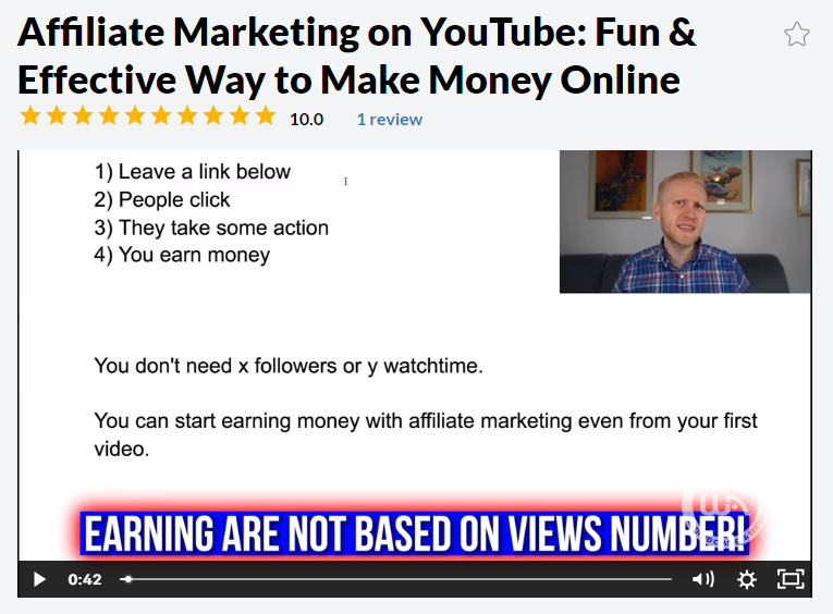 Wealthy Affiliate training on how to do affiliate marketing on YouTube