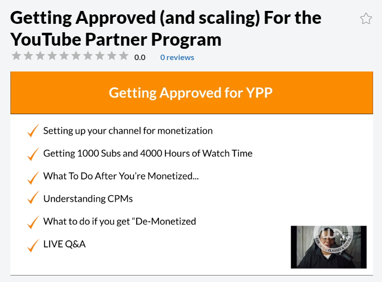 Wealthy Affiliate training on how to get approved for the YouTube Partner Program