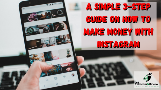 How to make money with Instagram featured image with someone working on their instagram account on their smart phone and computer