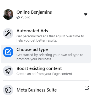 make money with facebook - Facebook ads manager screen