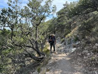 Hikers on the Guadalupe Peak trail Guadalupe Peak National Park Texas